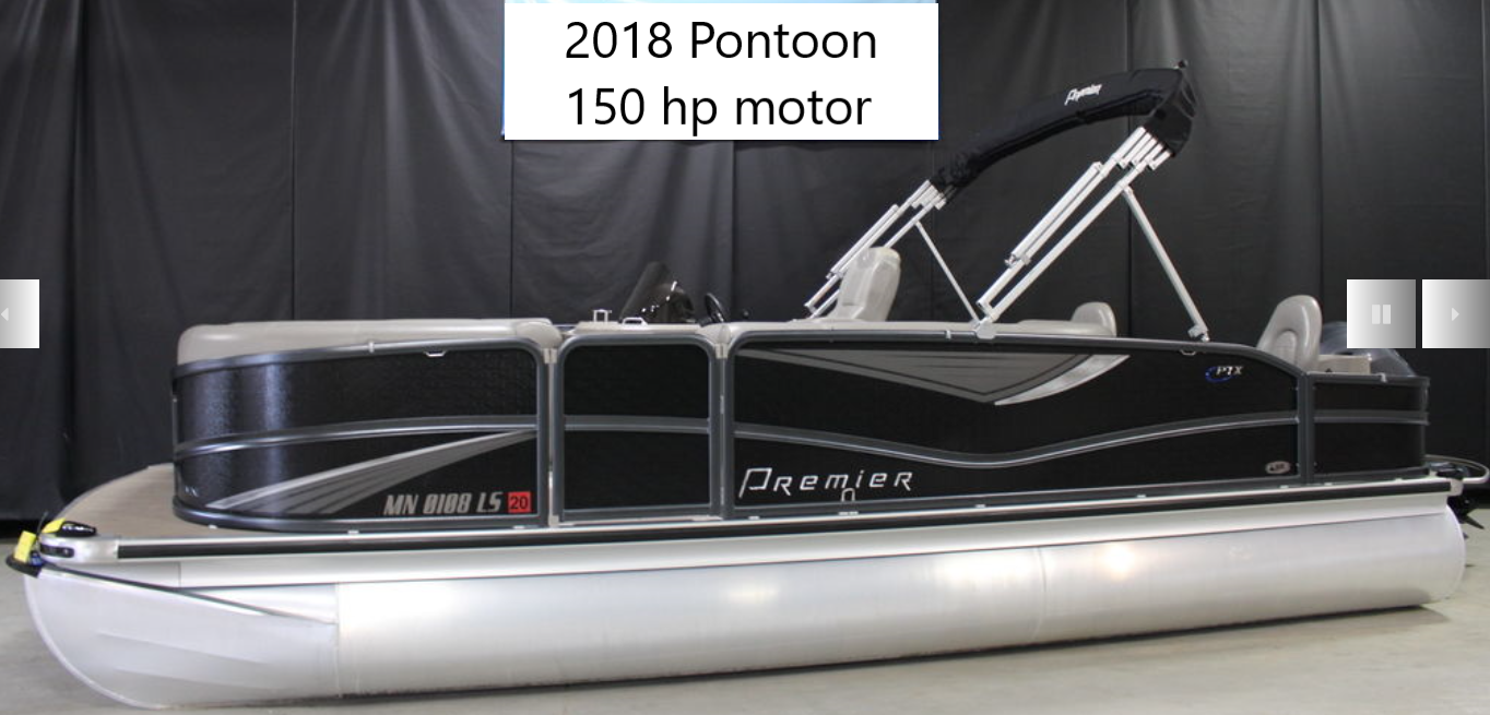 2018 Premier pontoon on display.